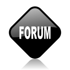 forum black square glossy internet icon