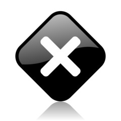 Obraz premium cancel black square glossy internet icon