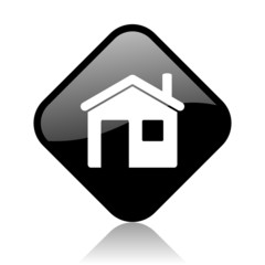 home black square glossy internet icon