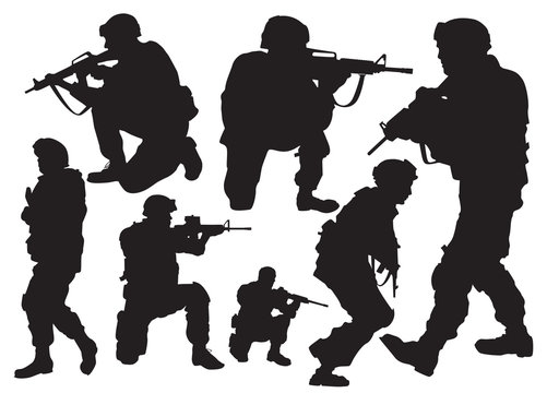 Soldier Vector Silhouettes