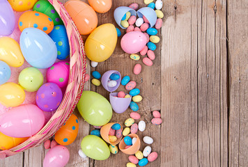 plastic easter eggs and candy