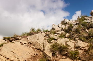 rock on top of a broad Peak in the. Poland