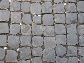 Sampietrini - traditional pavement of Rome, Italy