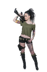 Woman with Assault Rifle