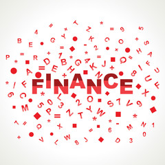 Finance word with in alphabets