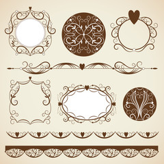 Set of ornamental design elements