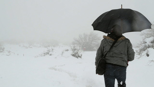 Caminando bajo la nieve