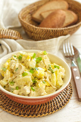Salad of chicken breast with pineapple