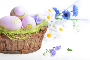 basket of easter eggs