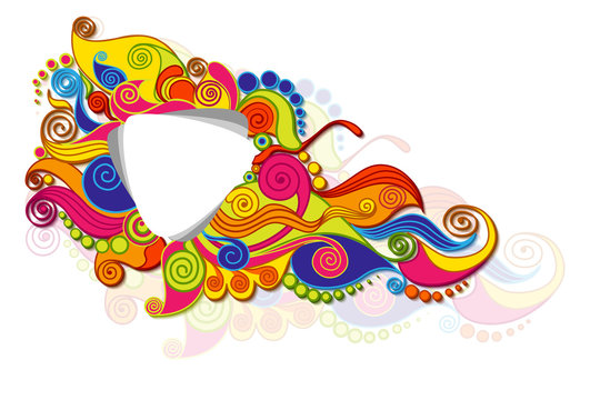 vector illustration of colorful floral swirl