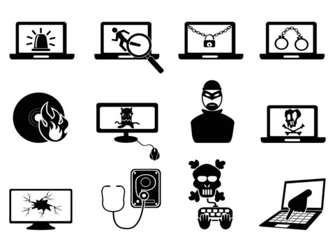 Computer Security And Cyber Thift Icons