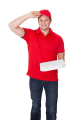 Portrait of pizza delivery guy