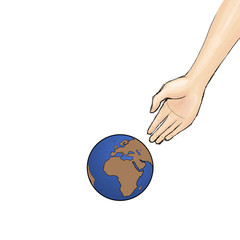 hand and Earth