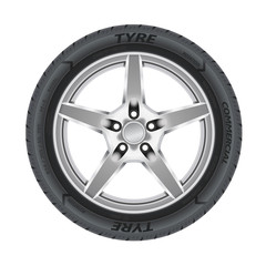 Obraz premium Detailed illustration of alloy car wheel with a tire