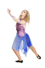 Young blond girl in dance.