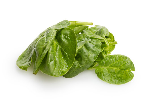 heap of fresh spinach leaves