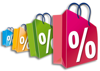 Tragetasche; Einkaufstuete; shoppen; einpacken; Prozente, Angebo