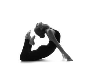 Black and white trace of a young and beautiful ballet dancer