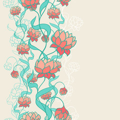 Seamless pattern with abstract flowers.