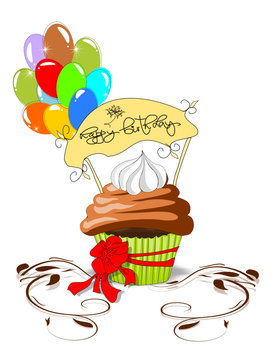 Cupcake, Muffin Geburtstagskarte