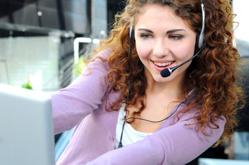 young girl having a video conference