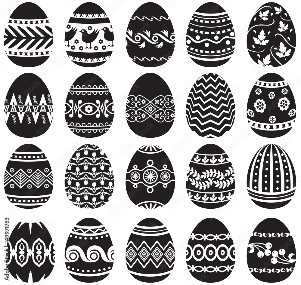 Sticker Easter eggs set