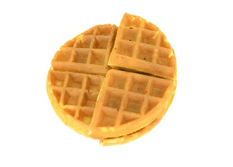a round waffle on a white background