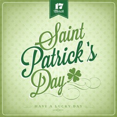 Happy Saint Patrick's Day Typographical Background