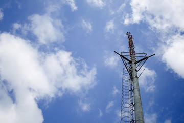 Mobile station on a blue sky background