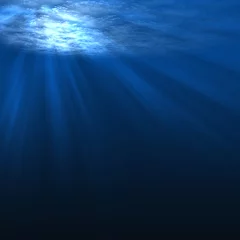 Door stickers Nature Underwater scene with rays of light