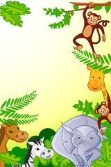 vector illustration of animal in jungle