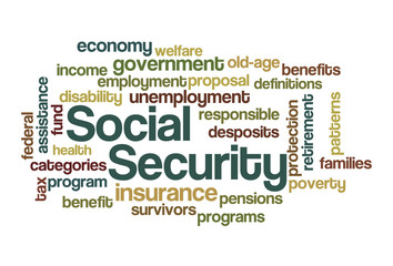 Obraz premium Social Security Word Cloud