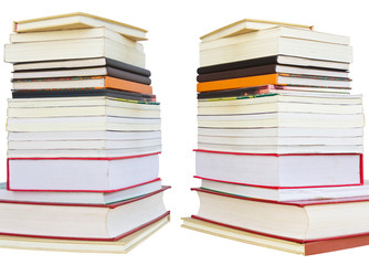 Isolates of several books stacked neatly from big to small
