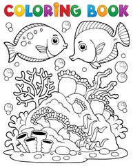 Poster Im Rahmen Malbuch Korallenriff Thema 1 © Klara Viskova