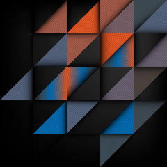 Overlapping shapes, Emboss triangles, Geometric background