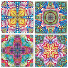 American tribal art, stained glass like, seamless