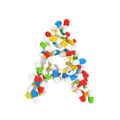 abstract letter A consisting of pills