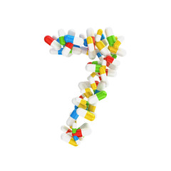 7 number made abstract  with colorful pills