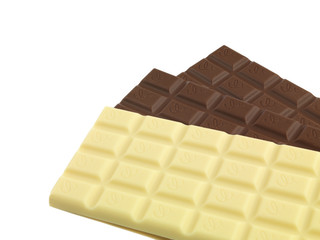 3 Tafeln Schokolade aufgefächert