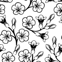 Seamless pattern with flowers. Vector illustration.