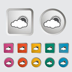 Overcast single icon. Vector illustration.