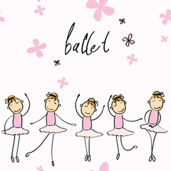 Vector illustration of a girl dancing ballet
