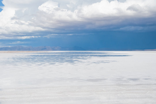 Storm at	Salar de Uyuni, Salt flat in Bolivia