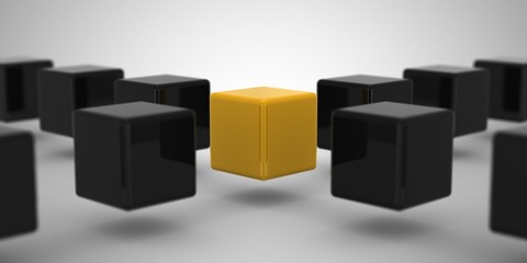 Cube. Gray background