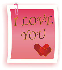 illustration of I Love You note