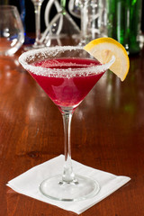 Huckleberry lemon drop martini