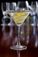 dirty martini with a lemon twist