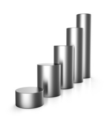 Silber 3D Balken Diagramm  isoliert