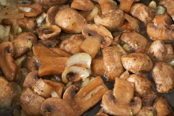 Mushrooms dried with onion