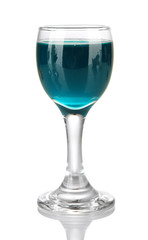 Tasty color liquor, isolated on white